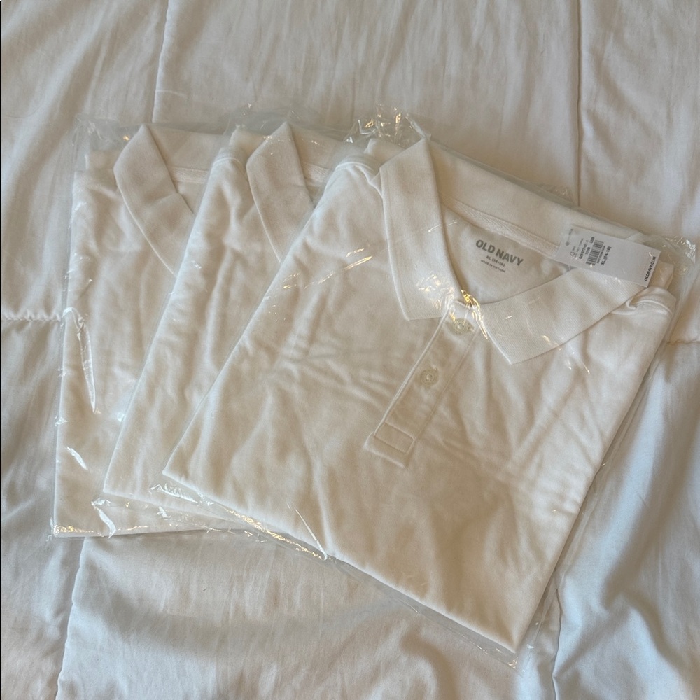 Old Navy Boy’s White Polo Shirt Set of 3